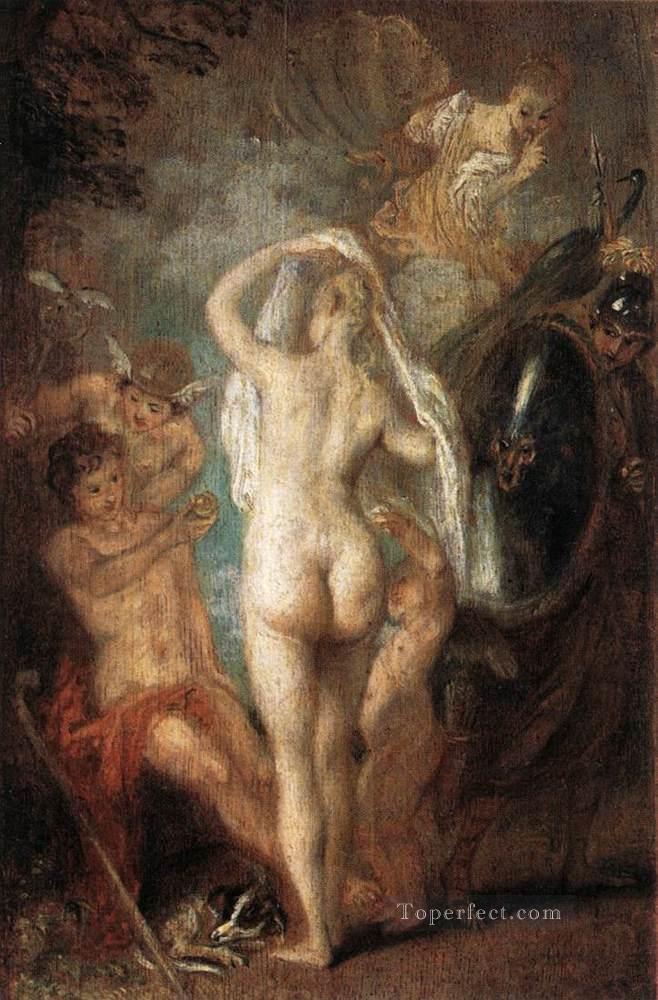 The Judgement of Paris nude Jean Antoine Watteau Oil Paintings